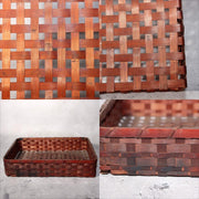 Japanese Vintage Bamboo Woven Basket Storage Box Mingei Folk Art BVO668