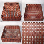 Japanese Vintage Bamboo Woven Basket Storage Box Mingei Folk Art BVO667