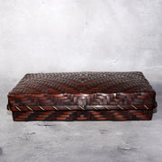 Japanese Vintage Bamboo Woven Basket Storage Box Mingei Folk Art BVO673