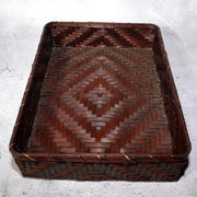 Japanese Vintage Bamboo Woven Basket Storage Box Mingei Folk Art BVO6712