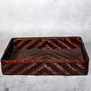 Japanese Vintage Bamboo Woven Basket Storage Box Mingei Folk Art BVO6716