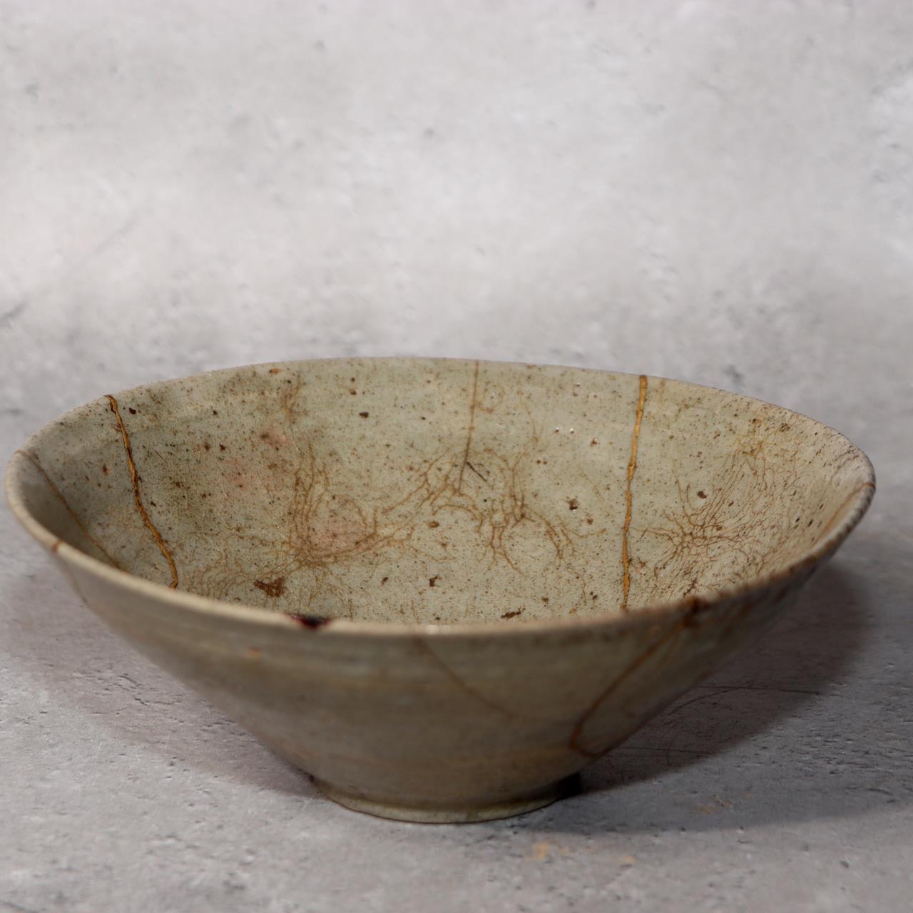 Antique Korean Goryeo Celadon Tea Bowl Kintsugi Repair Small Chawan Joseon4