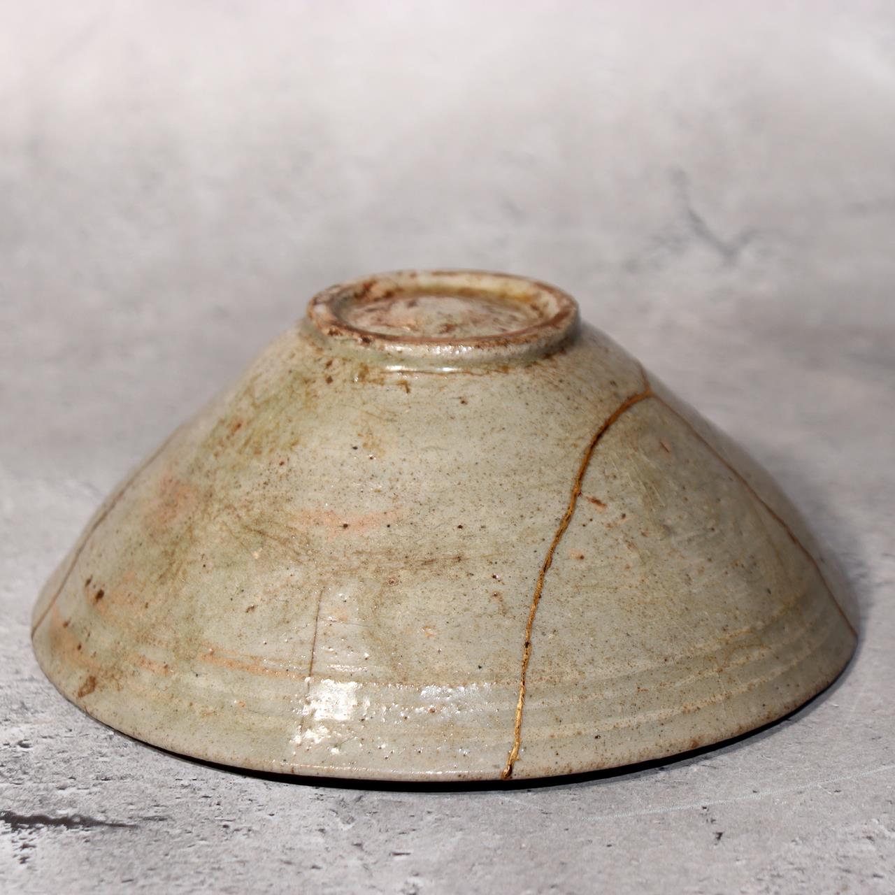 Antique Korean Goryeo Celadon Tea Bowl Kintsugi Repair Small Chawan Joseon15