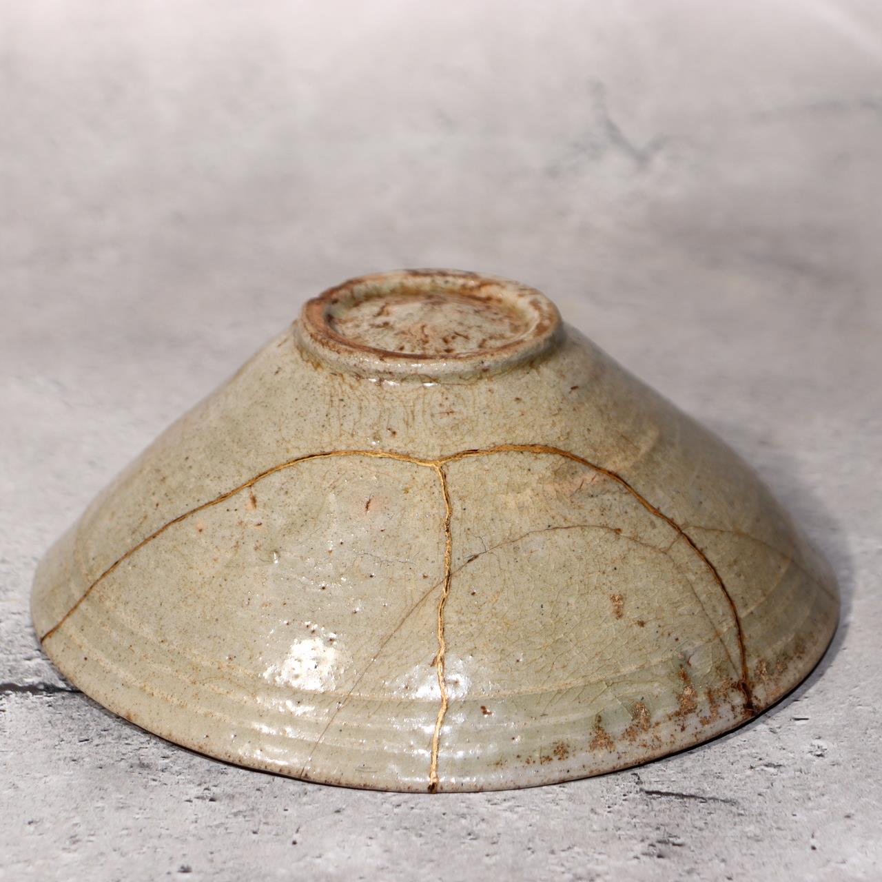 Antique Korean Goryeo Celadon Tea Bowl Kintsugi Repair Small Chawan Joseon16