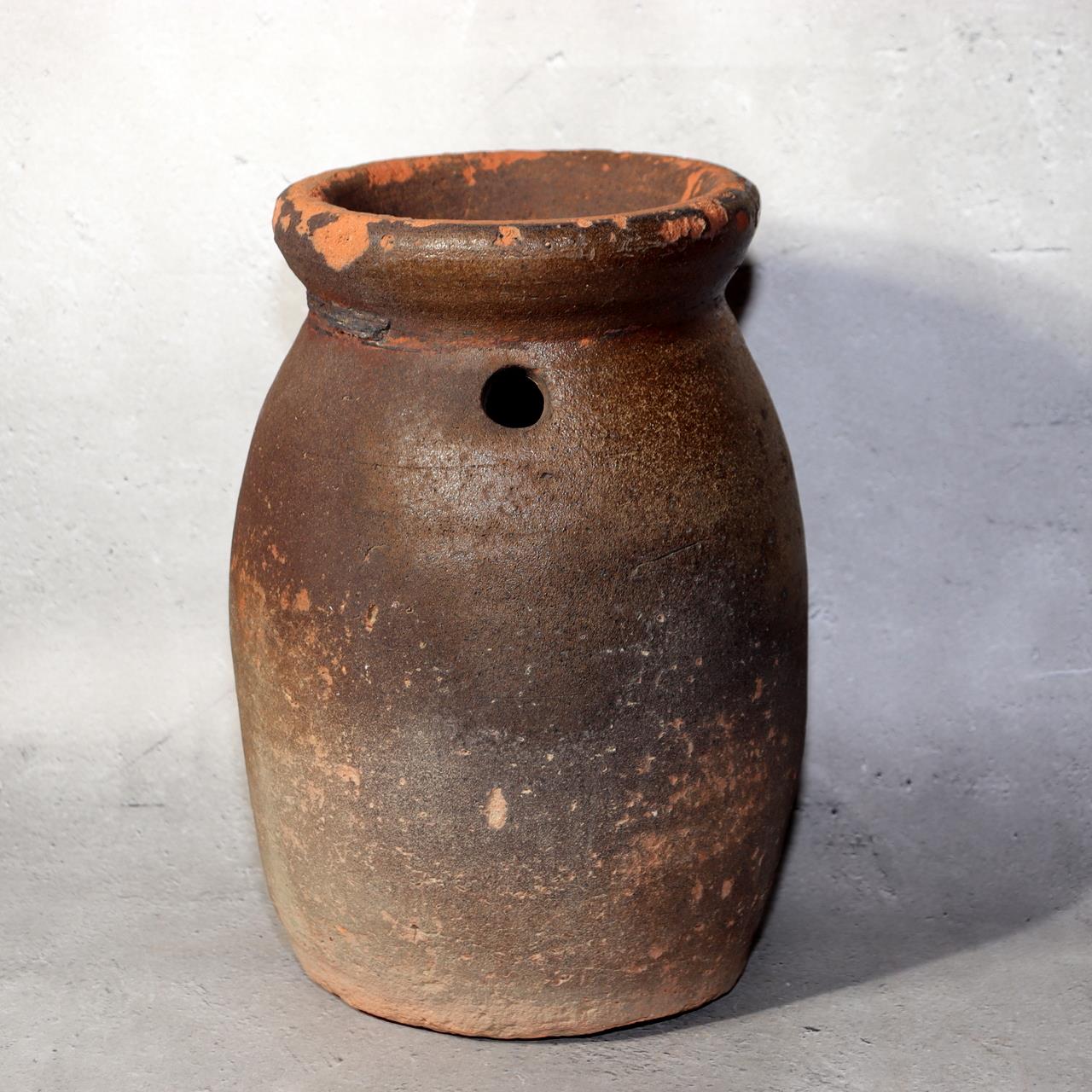 Japanese Antique Takotsubo Octopus Pot Clay Fishing Jar Mingei Folk Art PV2870