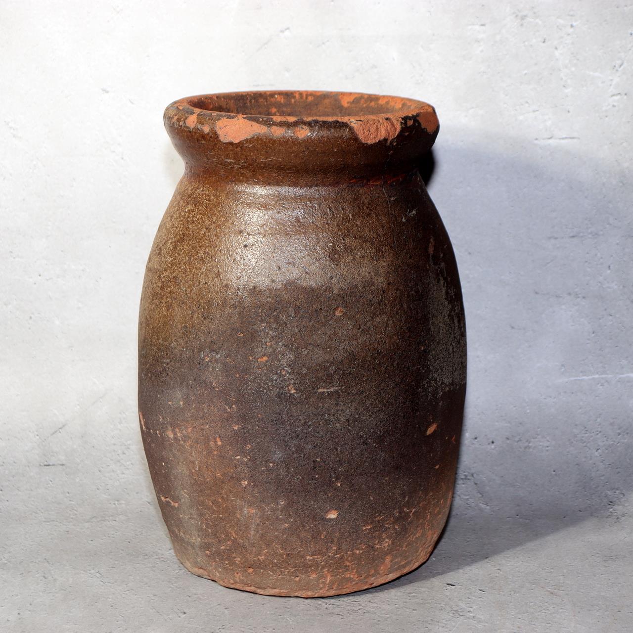 Japanese Antique Takotsubo Octopus Pot Clay Fishing Jar Mingei Folk Art PV2872