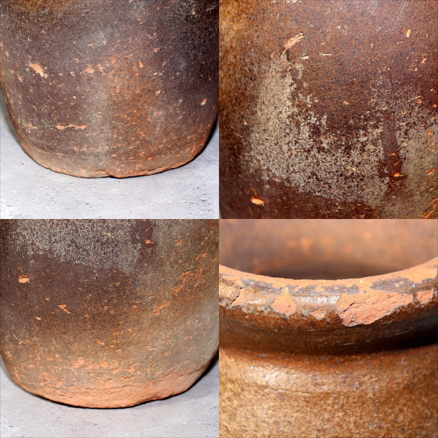 Japanese Antique Takotsubo Octopus Pot Clay Fishing Jar Mingei Folk Art PV2878