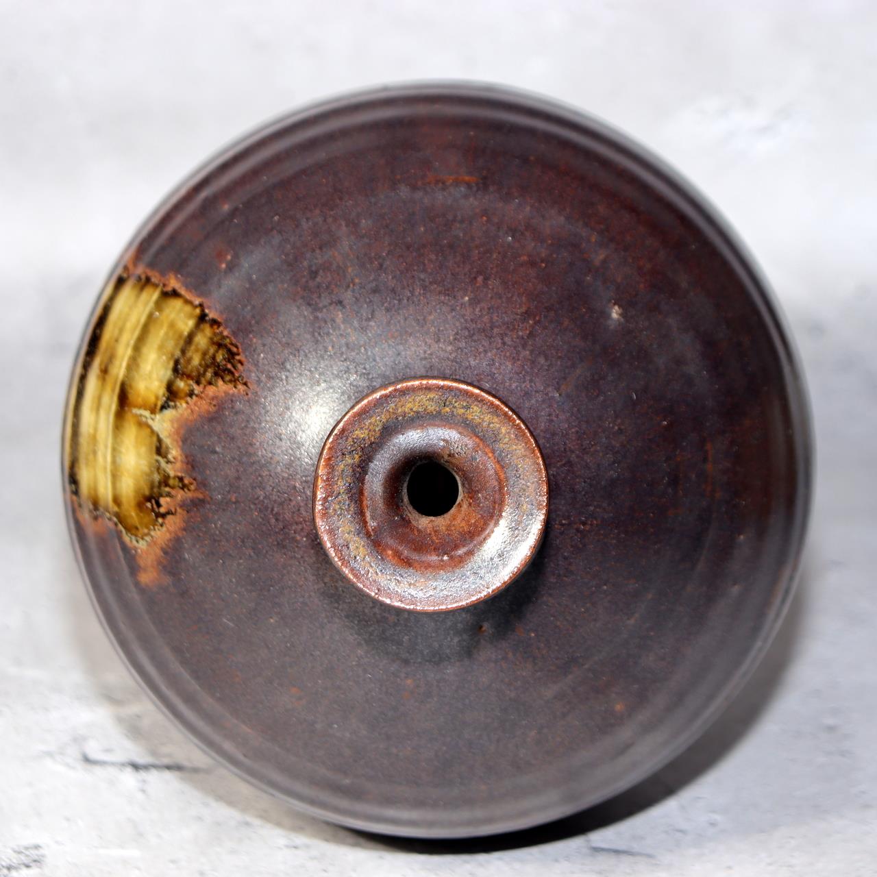 Japanese Seto Ware Vase Pottery Ceramic by Kato Shunto Signed w / Box PV2885