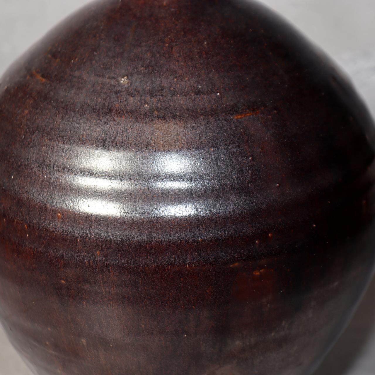 Japanese Seto Ware Vase Pottery Ceramic by Kato Shunto Signed w / Box PV28814