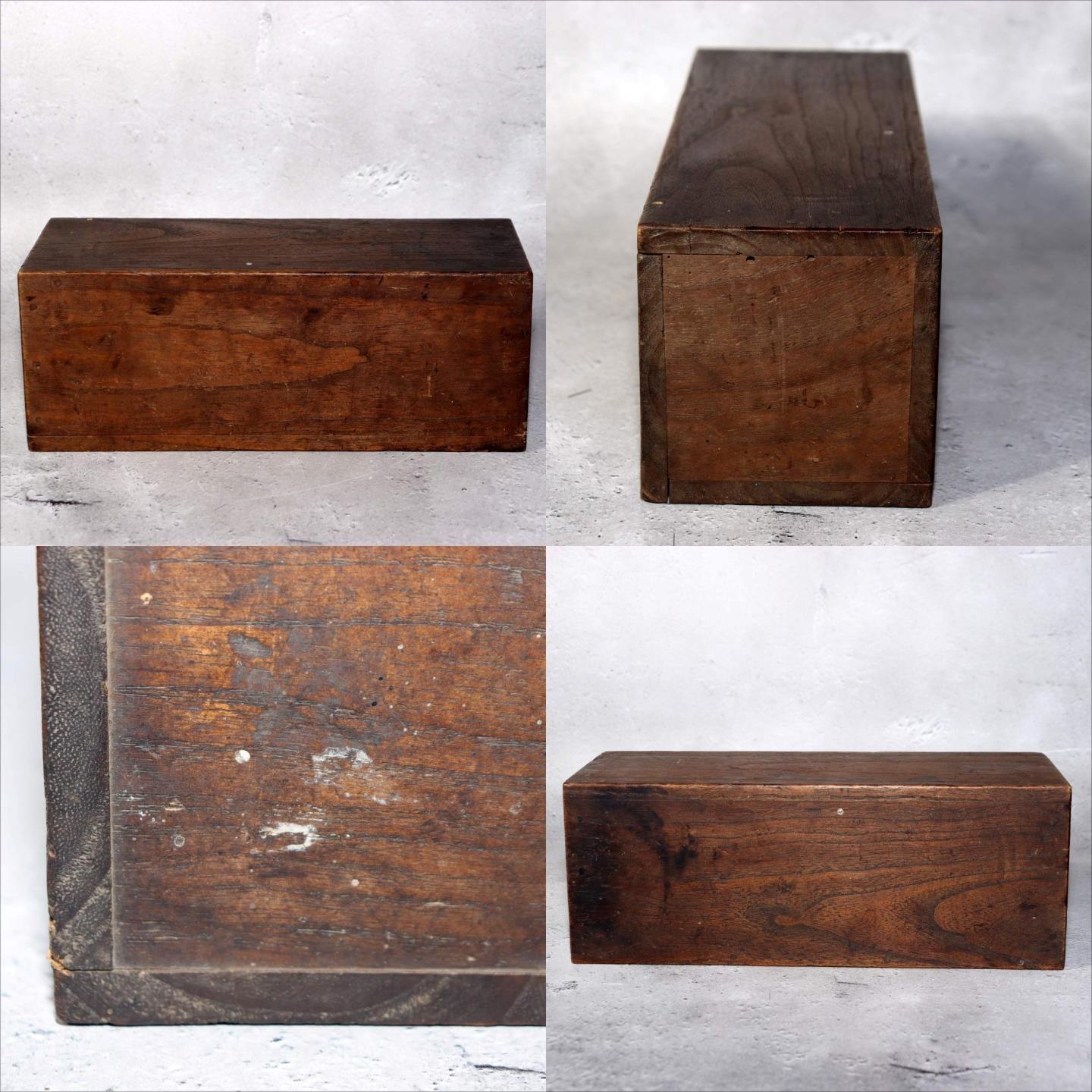 Japanese Antique Wooden Omikuji Fortune Sticks Box Shinto Shrine Temple Mingei8