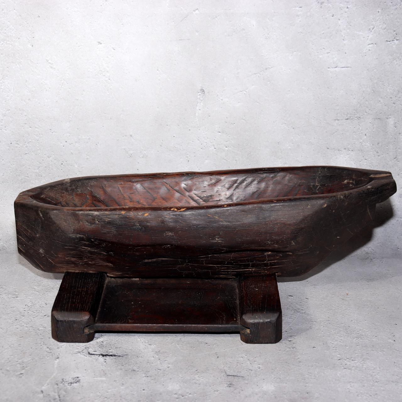 Japanese Antique Wooden Yagen & Ink Pot Medicine Grinder Mingei Folk Art Meiji12