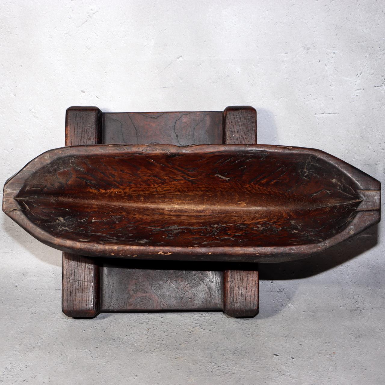 Japanese Antique Wooden Yagen & Ink Pot Medicine Grinder Mingei Folk Art Meiji13