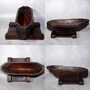 Japanese Antique Wooden Yagen & Ink Pot Medicine Grinder Mingei Folk Art Meiji2