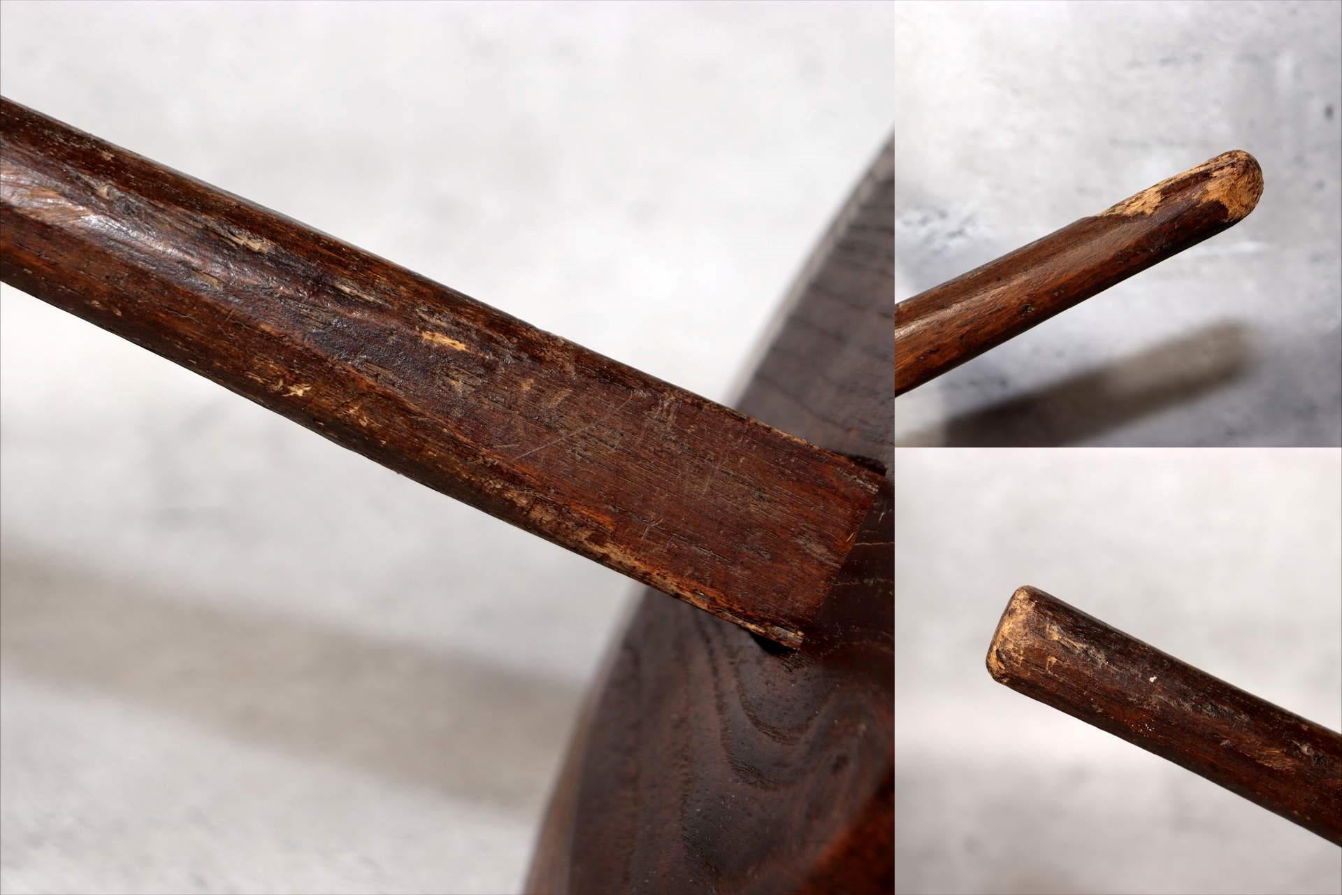 Japanese Antique Wooden Yagen & Ink Pot Medicine Grinder Mingei Folk Art Meiji6