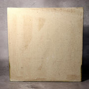 Vintage Japanese Oribe Ceramic Tile Board Art Pottery Green Glaze Trivet Stand1