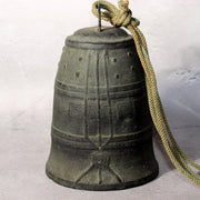 Antique Japanese Bronze Bell Hansho Buddhist Temple Ritual Green Patina BOS9811