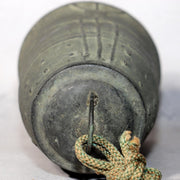Antique Japanese Bronze Bell Hansho Buddhist Temple Ritual Green Patina BOS9816