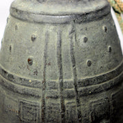 Antique Japanese Bronze Bell Hansho Buddhist Temple Ritual Green Patina BOS98110