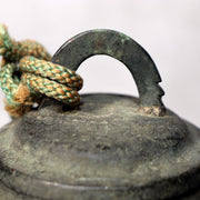 Antique Japanese Bronze Bell Hansho Buddhist Temple Ritual Green Patina BOS98113