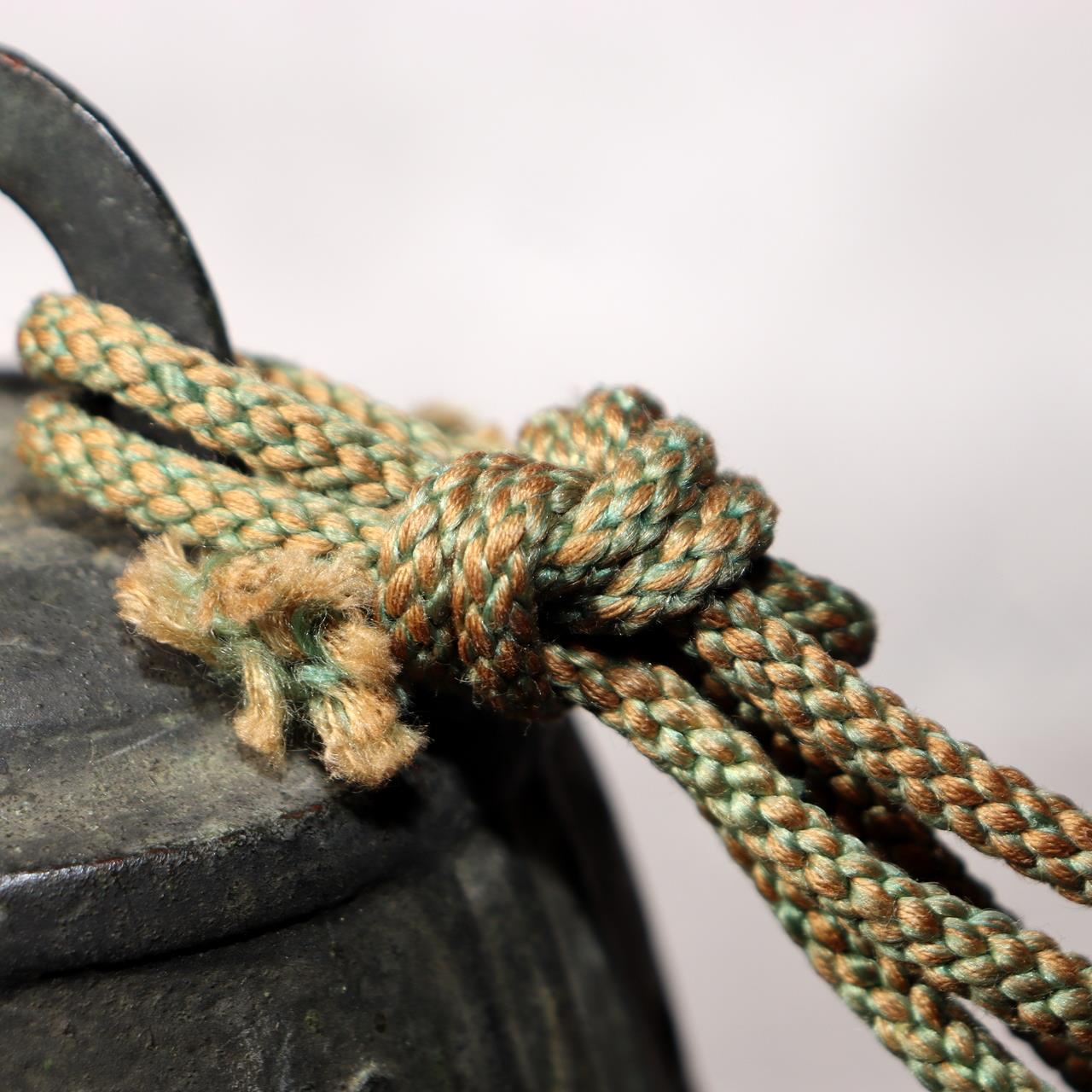 Antique Japanese Bronze Bell Hansho Buddhist Temple Ritual Green Patina BOS98119