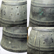 Antique Japanese Bronze Bell Hansho Buddhist Temple Ritual Green Patina BOS9818