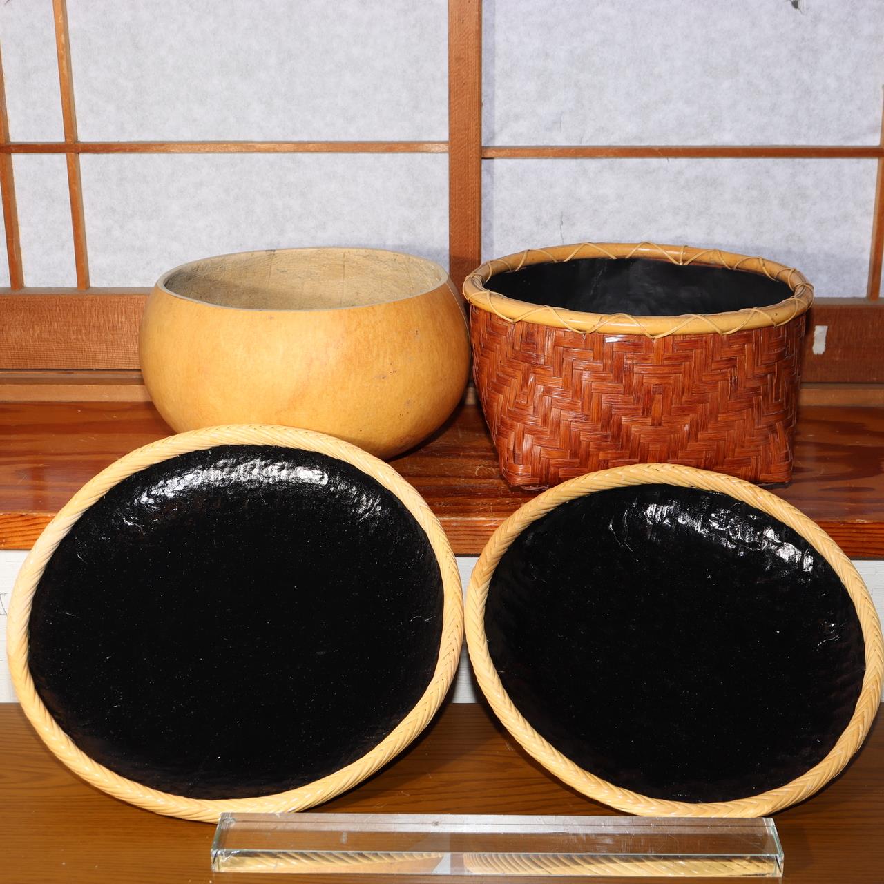 Japanese Sumitori Charcoal Container Set Tea Ceremony Bamboo Basket VG4120