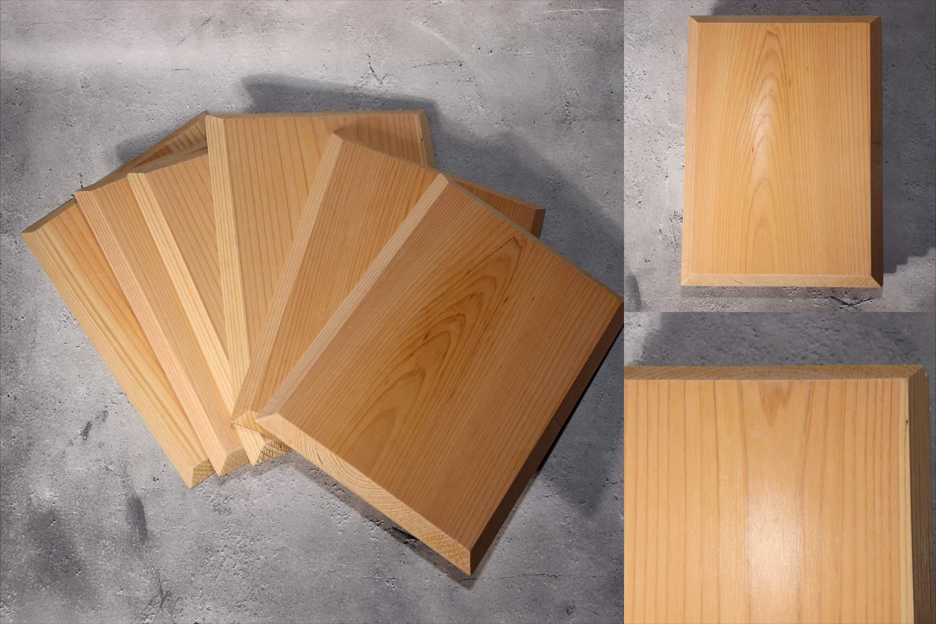 Japanese Wooden Flat Plates 12pc Set  Cedar Grain Serving Boards Sushi Kaiseki9