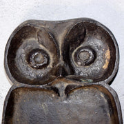 Japanese Bronze Owl Tray Plate Kojima Hiromu Signed Art Lucky Bird BOS9833