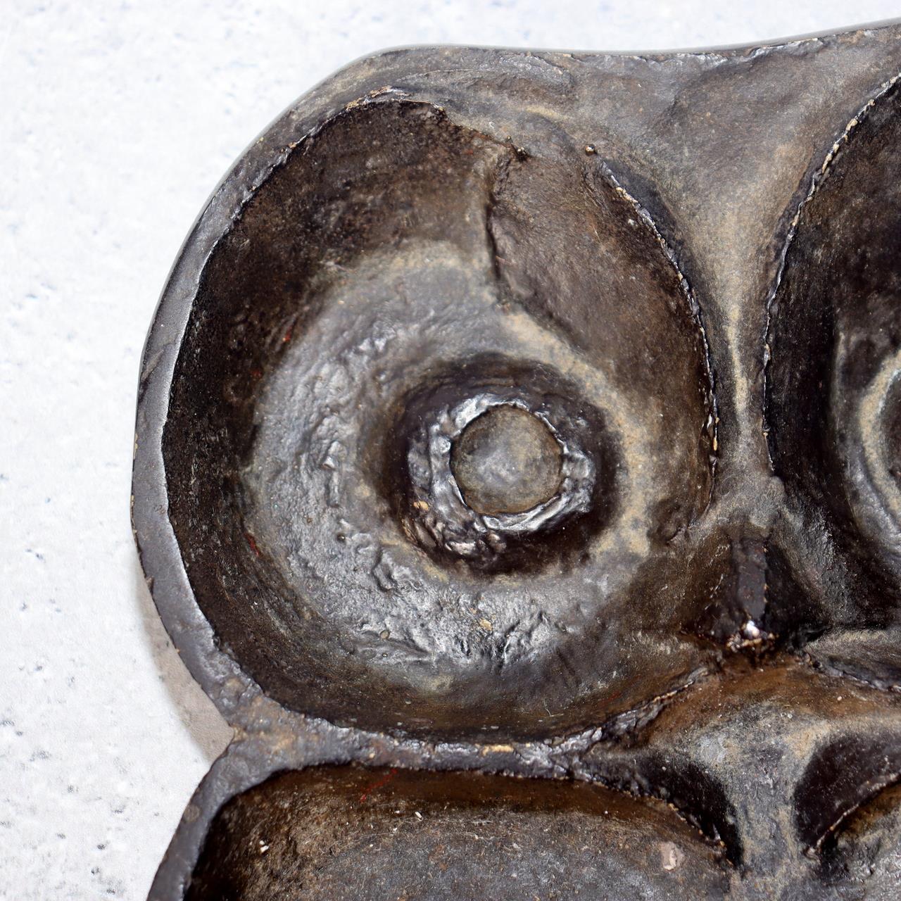 Japanese Bronze Owl Tray Plate Kojima Hiromu Signed Art Lucky Bird BOS98312