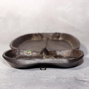 Japanese Bronze Owl Tray Plate Kojima Hiromu Signed Art Lucky Bird BOS98319