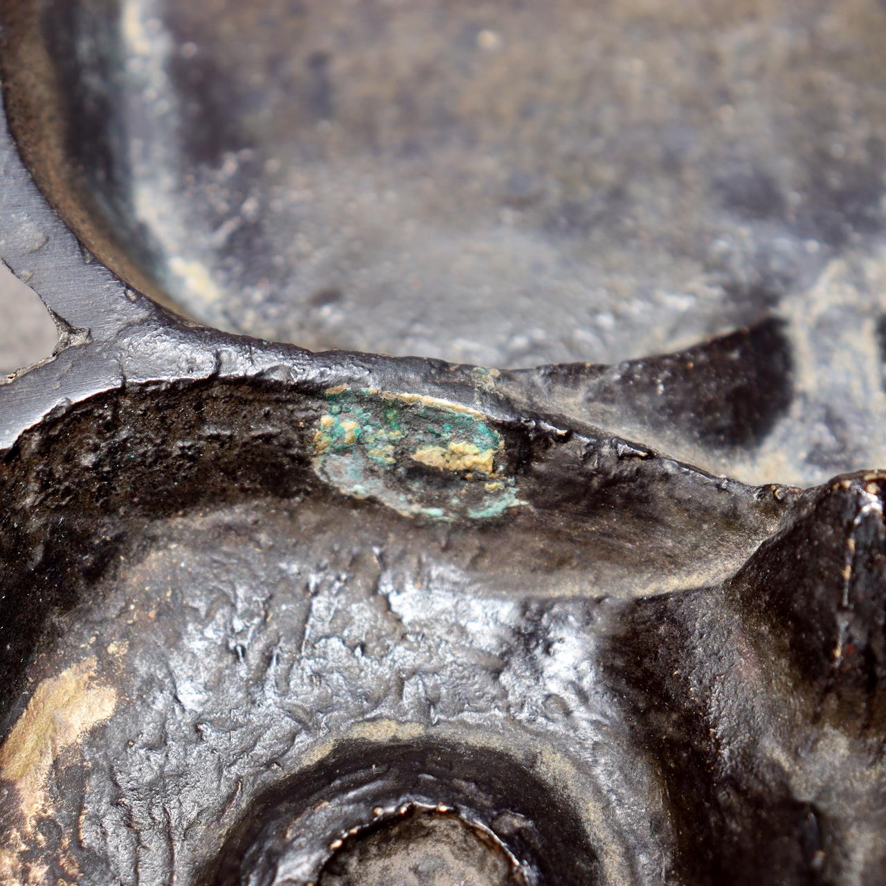 Japanese Bronze Owl Tray Plate Kojima Hiromu Signed Art Lucky Bird BOS98320