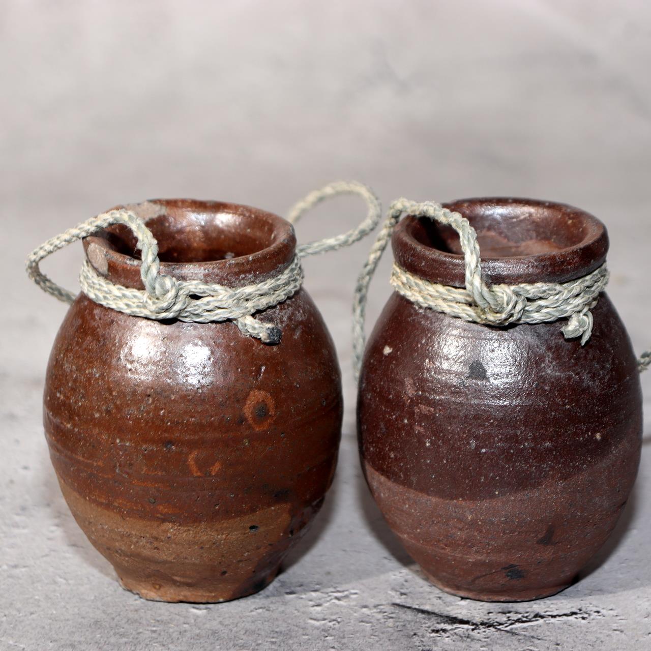 壺 Japanese Antique Takotsubo 10pc Set Octopus Trap Pots Fishing Jar