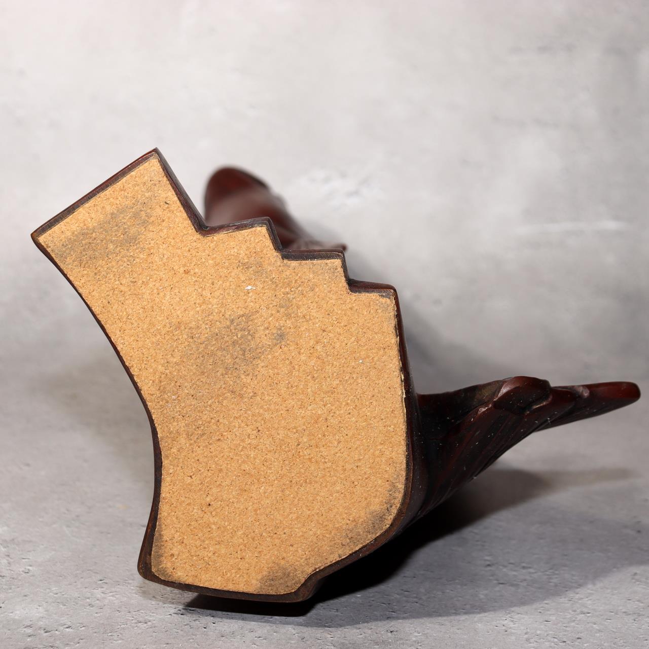 Japanese Bronze Statue Koi Fish Carp Rising Success Saegusa Sotaro Signed5