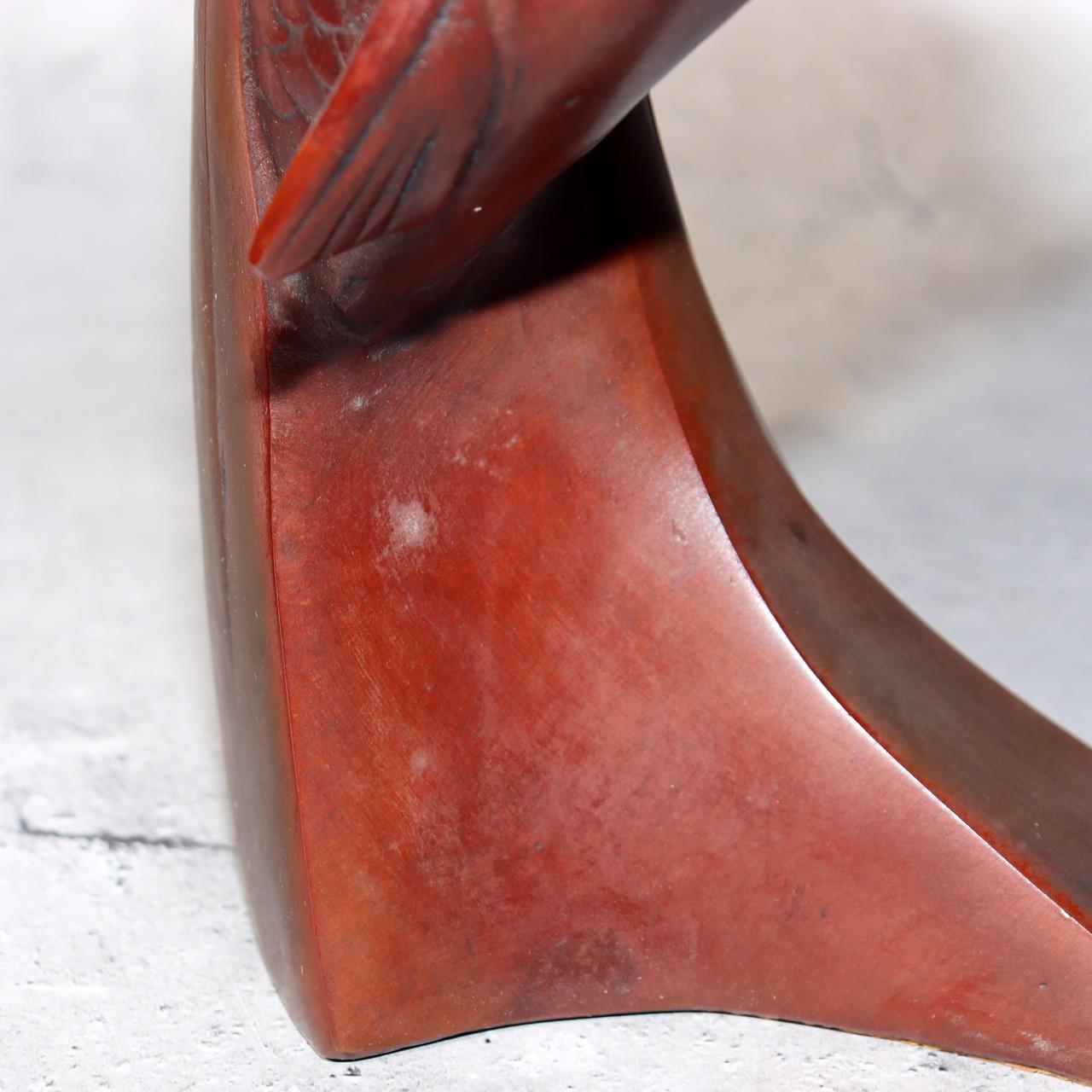 Japanese Bronze Statue Koi Fish Carp Rising Success Saegusa Sotaro Signed18