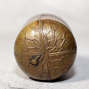 Japanese Antique Meiji Brass Box Kogo Tawara Rice Bale Ikoma Signed Metal3