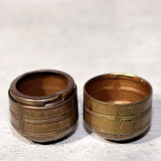 Japanese Antique Meiji Brass Box Kogo Tawara Rice Bale Ikoma Signed Metal5