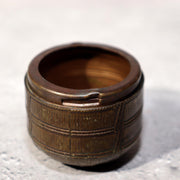 Japanese Antique Meiji Brass Box Kogo Tawara Rice Bale Ikoma Signed Metal8