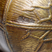 Japanese Antique Meiji Brass Box Kogo Tawara Rice Bale Ikoma Signed Metal10