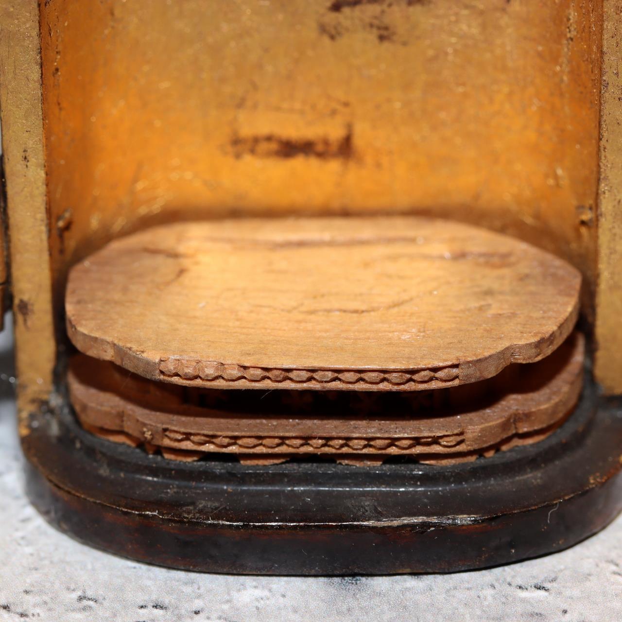 Japanese Antique Zushi Pocket Shrine Wooden Case Bronze Kannon Buddha Statue11