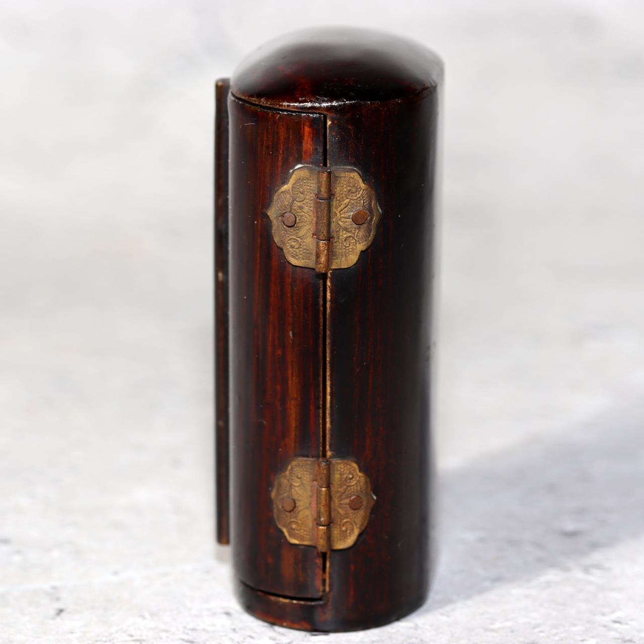 Japanese Antique Zushi Pocket Shrine Wooden Case Bronze Kannon Buddha Statue13