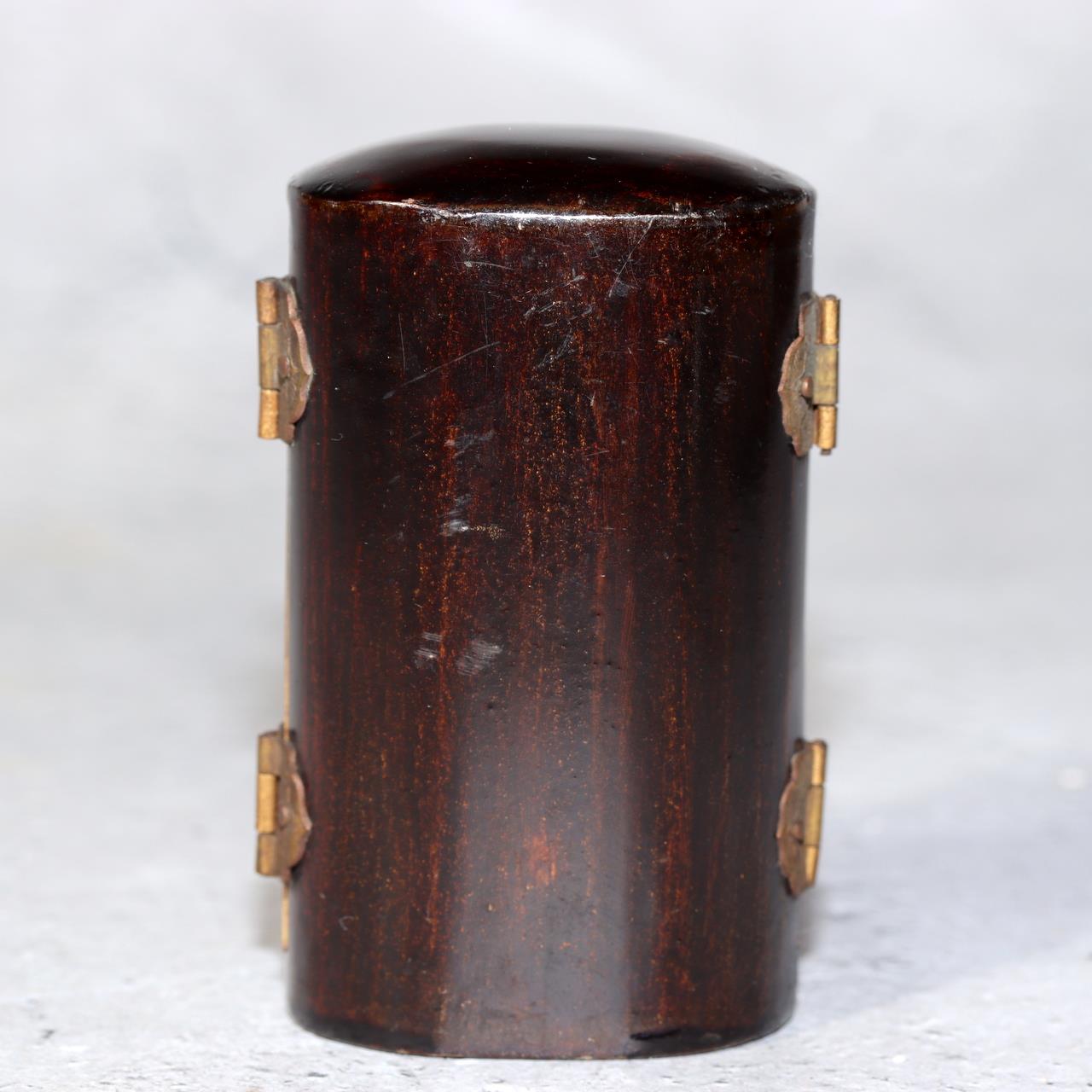 Japanese Antique Zushi Pocket Shrine Wooden Case Bronze Kannon Buddha Statue14