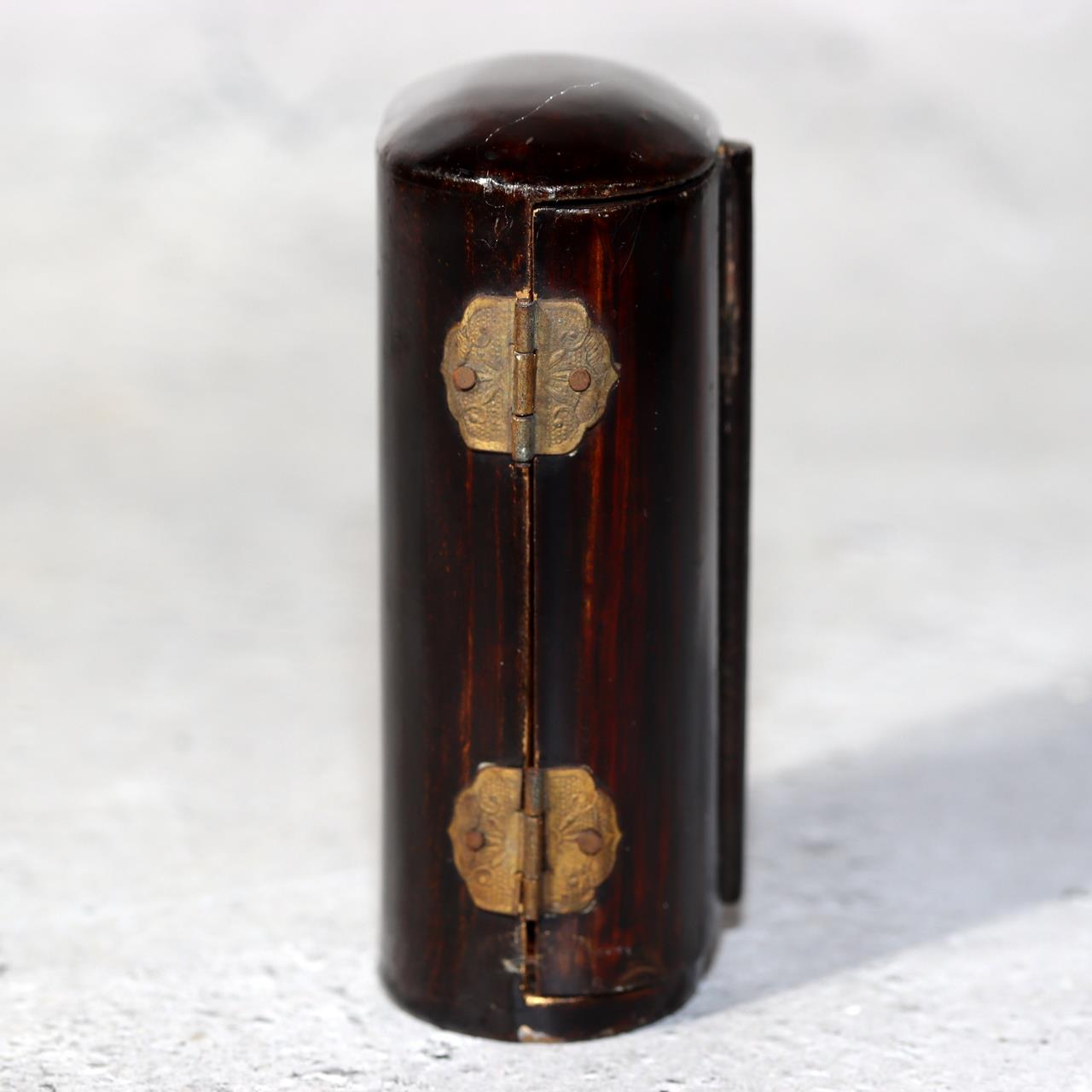 Japanese Antique Zushi Pocket Shrine Wooden Case Bronze Kannon Buddha Statue15