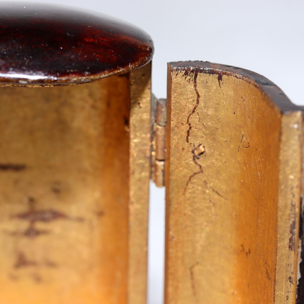 Japanese Antique Zushi Pocket Shrine Wooden Case Bronze Kannon Buddha Statue18