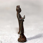 Japanese Antique Zushi Pocket Shrine Wooden Case Bronze Kannon Buddha Statue8