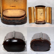 Japanese Antique Zushi Pocket Shrine Wooden Case Bronze Kannon Buddha Statue4