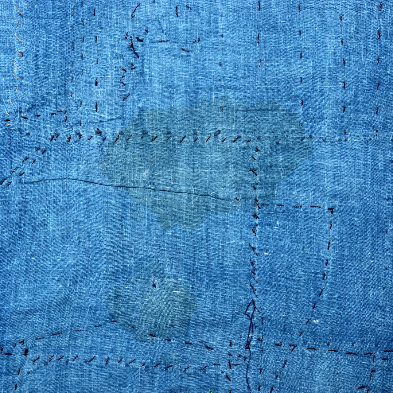 Japanese Antique Boro Fabric Indigo Cotton Sashiko Patchwork Folk Art BRKW15915