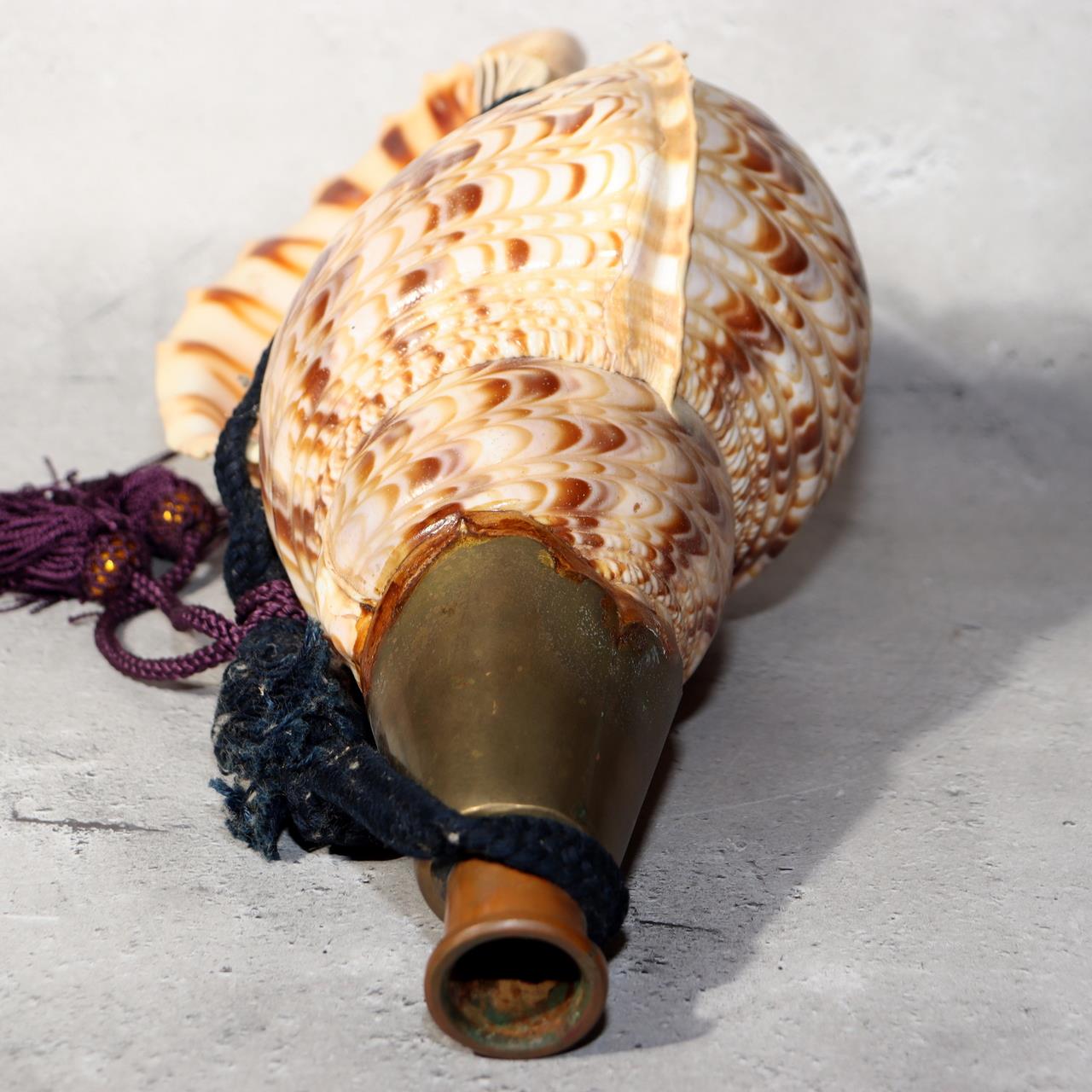 Japanese Vintage conch shell trumpet Horagai Yamabushi Shugendo Trumpet SG882