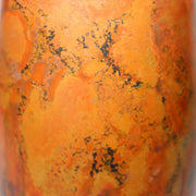 Japanese Bronze Vase Signed Flower Red Patina Vintage BV70313