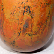 Japanese Bronze Vase Signed Flower Red Patina Vintage BV70314