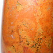 Japanese Bronze Vase Signed Flower Red Patina Vintage BV70315